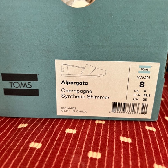 Champagne synthetic shimmer Toms shoe - Picture 3 of 5